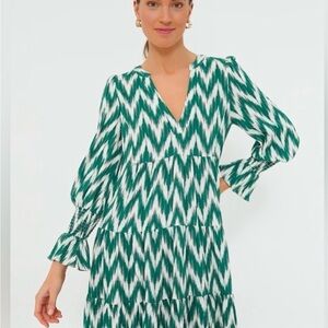 Pomander Place Green Ikat dress, Size M
